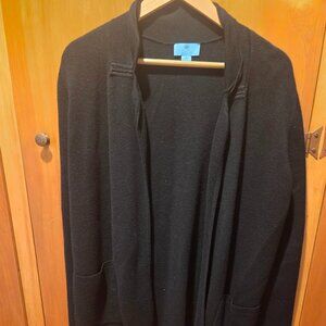 CeCe Sweater Blazer Black Notch Lapel Knit Blazer Size Small